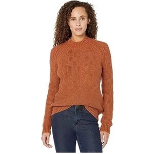 Prana Orange Sky Meadow Basket Knit Recycled Cotton Sweater Women's Size S